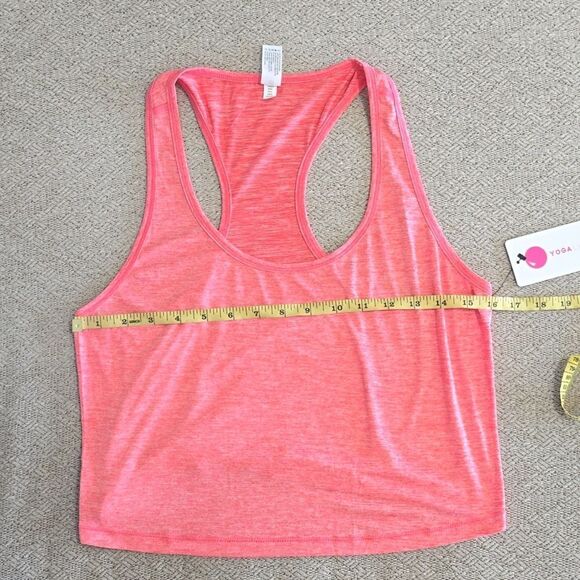 Yogalicious Heather Pink Crop Yoga Athletic Workout Tank - Size XL - Picture 4 of 6